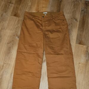 Ava & Viv 20w Caramel Brown Wide-Leg Pants